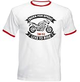  TEESANDENGINES Men\'s Yamaha TDM 850 Red Ringer T-Shirt Size Large