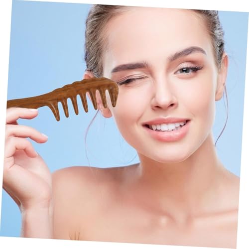 Image of Teeth Massage Comb Styling Comb No Static Wooden Combs Sandalwood Comb Wood Hair Comb for Hair Wide Tooth Comb Afro Comb Woman Hairdressing Tool