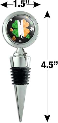 Miniatura 6 de Tapón para botella de vino de trébol con bandera irlandesa del día de San Patr