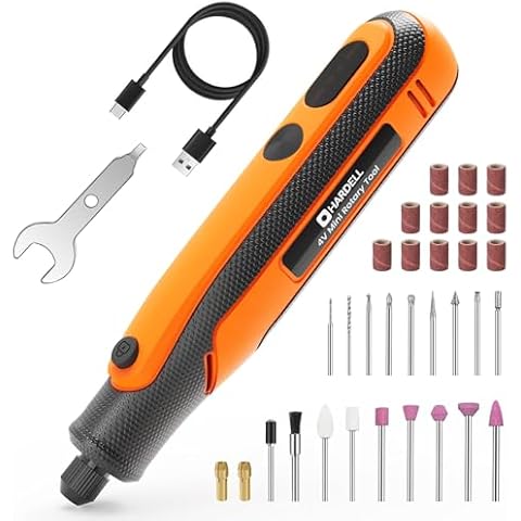 HARDELL Mini Cordless Rotary Tool kit 4V, 3 Variable Speeds Rotary Tool with 32pcs Accessories,Type-C Charging Power, for Engraving, Sanding, Grinding, Polishing, Etching, Diy Crafting Cover