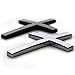3D Cross Metal Car Sticker, 2.6 * 1.9 Inches Jesus Christian Car Emblem Badge Decal Decoration for Automotive, Truck, Motorcycle (Silver)