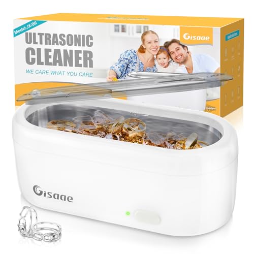 Pulitore Ultrasuoni Portatile Gisaae - 47kHz Per Occhiali, Gioielli, Orologi E Protesi Dentarie, 360ML - Foto 9
