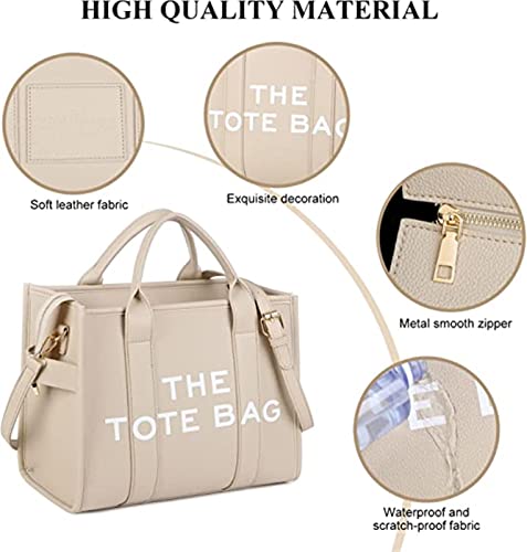 The Tote Bags for Women Large PU Leather Tote Bag Trendy Travel Tote Bag Handbag Top-Handle Shoulder Bags - Image 3