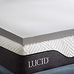 LUCID Surmatelas de 5 cm en Mousse à mémoire de Forme au de Charbon de Bambou – Surmatelas 90 x 200 cm, Gris