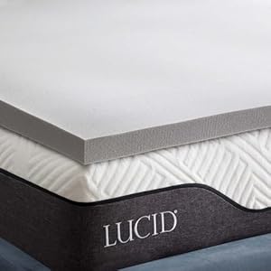 LUCID Sobrecolchon viscoelastico 80x190 cm | Con partículas de Carbón de Bambú | Grosor 5 cm |Topper para colchon