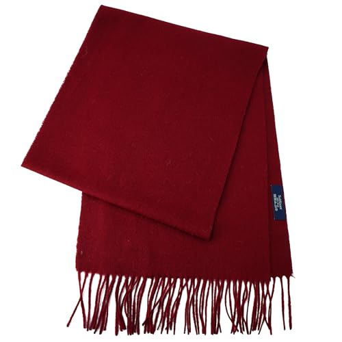 SoftSixant Women's Cold Weather Wool Scarves, Wine Elegant Lightweight Wool