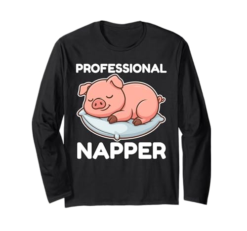 Professionale Napper Pig Sleeping Graphic Ragazze Ragazzi Bambini Maglia a Manica