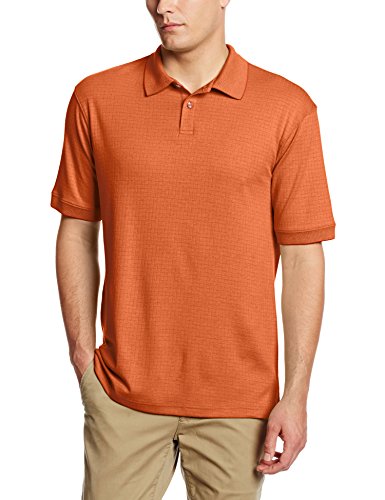Haggar Men's Short Sleeve Mini Box Check Polo