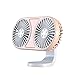 Ardorman Ventilador USB para coche con doble cabeza, ventilador USB eléctrico con doble cabezal y luz LED, ajustable con 3 ventiladores USB pequeños para escritorio de oficina