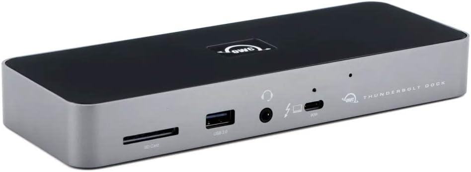 OWC Thunderbolt Dock OWC Thunderbolt Dock Independent Daisy Chain x 3, Thunderbolt 4 x USB-A x 4, SD Card Slot, Earphone Jack, Gigabit Ethernet, 4K-8K Connection, 96W Power Supply