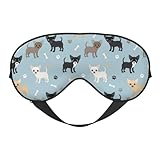 Chihuahua Chiens Bleu, Couvre-yeux complets bloquant la lumière, masque pour les yeux, bandeau doux pour les yeux de nuit