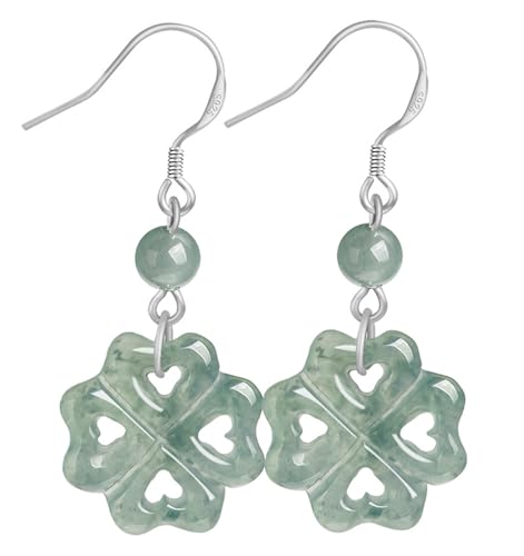 Boucles d'oreilles pendantes jadeite naturelle femme style chinois bleu