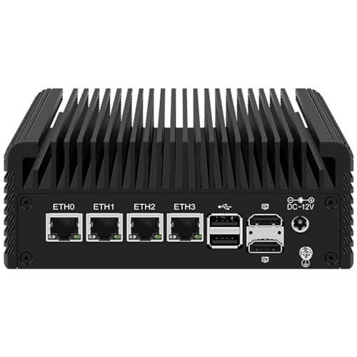 Image of Alder Lake-N i3-N305 8 Cores /8 Threads Fanless Mini PC DDR5 8GB RAM 128GB SSD Triple Display 4 Lans 6X USB Port 2X HDMI+DP+Type-C Pocket Desktop Computer with Win 11