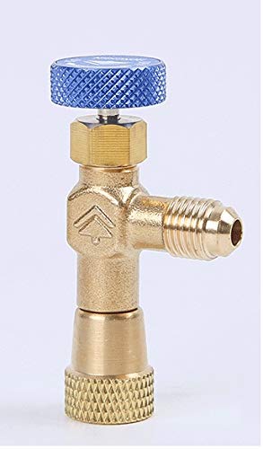 Adaptador de carga para refrigeración HS-1221 R22, adaptador de seguridad de 1/4" SAE a 1/4" SAE, válvula de carga para aire acondicionado miniatura 1