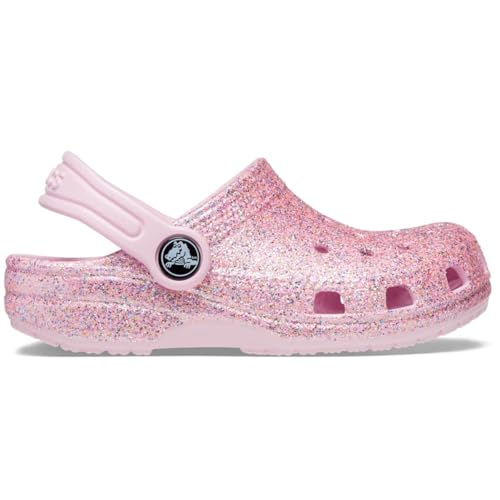 Image of Crocs Kids Unisex Classic Glitter Clog (Toddler) White /Rainbow 5 Toddler M