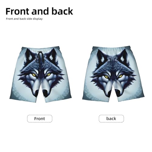 Fierce Wolf Head Youth Beach Pants, Soft and Breathable, with Drawstring Waist, Suitable for Sports and Leisure.2
