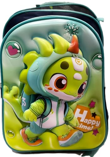 Cute Dinosaur 3D Design BackPack withPremium Quality-, Lightweight Bookbag with 3 Compartments, Front Utility Pocket with side storage- Lunch Box & Organizer included For 6 to 12 Years Old2