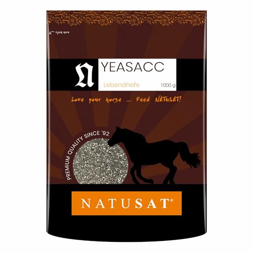 NATUSAT Yea-sacc Lebendhefe Pulver - Biokraftwerk Probiotikum, Darmflora, Ergänzungsfuttermittel für Pferde (1000 g)