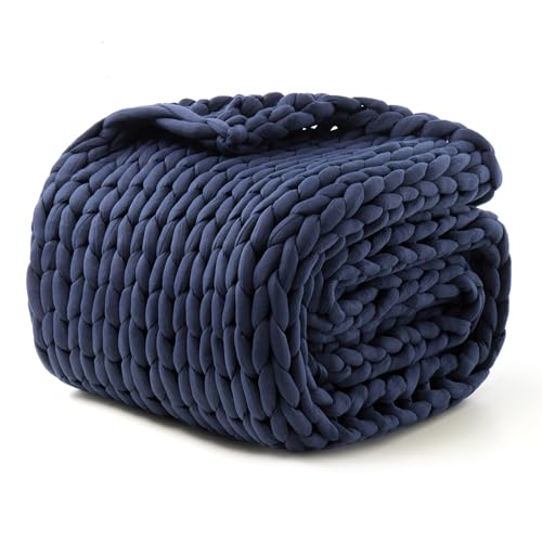 Goodhipi Hand-Knit Weighted Blanket for Adults, Gifts for Fathers Day Men Birthday Gifts,Chunky Knit...