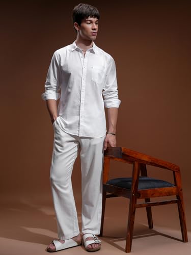 Highlander Store Highlander Men’s Slim Fit Casual Shirt White - Image 3