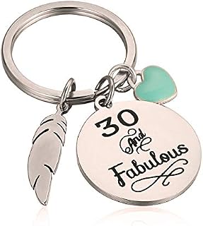30th Birthday Gift for Her 30 And Fabulous Keychain Gift for Friends Wife