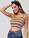 Allegra K Women's Cami Tube Top Tie Spaghetti Straps Sleeveless Summer Crop Tops X-Small Multicolor
