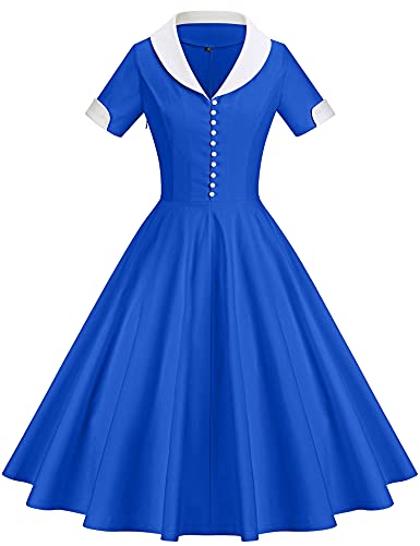 Image of GownTown Womens 1950s Cape Collar Vintage Swing Stretchy Dresses