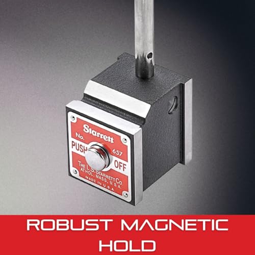Starrett Magnetic Base Indicator Holder for Test, Back-Plunger, AGD, Dial and Miniature-Dial Indicators - Complete Set - 657AA