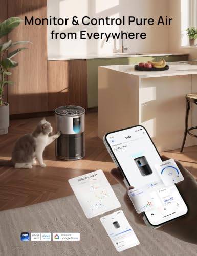 DREO Smart Air Purifier for Home Bedroom Up to 1079 Ft², 3 in 1 HEPA Filters, 18dB Ultra Quiet, Air Quality Monitor, PM2.5 Sensor, AHAM VERIFIDE, Wi-Fi/Voice/Alexa, DR-HAP009AS (Air Purifier 539AS) - Image 7