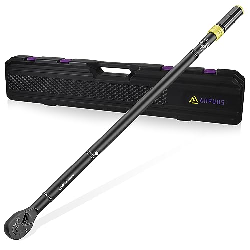 Image of ANPUDS 3 /4 inch Click Torque Wrench, 100-800 Ft-Lb /135.5-1084 Nm, Heavy Duty | ±3% Accuracy, 48-Tooth Quick Release, Cr-V Steel, Dual-Direction, for Semi Truck, Tractor, Diesel, Construction & Mining