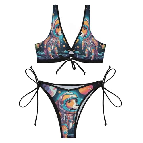 Bikini galaxie deux pièces élastique à séchage rapide pour piscine