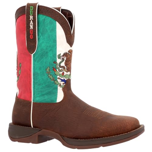 Durango Mens Mexico Flag Non Safety Square Toe Casual Boots Mid Calf - Brown - Size 9 M2