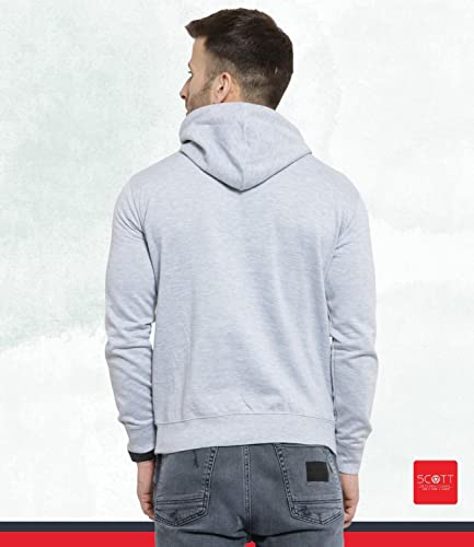Image of Scott International Men's Solid Cotton Hoodies for Men, Trendy and Comfortable Sweatshirts for Men, Stylish Winter Wear with Hood and Pockets, Fashionable Hooded Sweatshirts