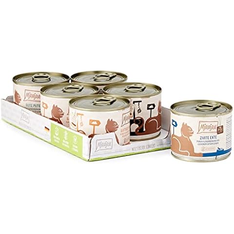 MjAMjAM - premium wet food for cats - mixed package V - pure meat enjoyment, pack of 6 (6 x 200 g), grain-free with extra meat Cover