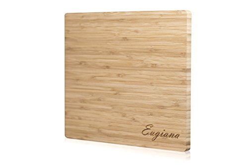 BEST EXTRA FUNCTIONAL SERVING BOARD AND CUTTING BOARD IN ONE – ECO BAMBOO – 12.9″×11.8″×0.9″ INCHES FOR CHEESE, MEAT, FISH, FRUITS AND VEGETABLES.