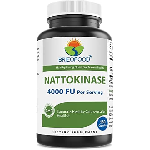 Brieofood Nattokinase 4000 FU (Fibrinolytic Unit) per Serving - 180 Capsules - Circulatory Health Support Cover