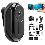 Bodycam, 64GB Mini Action Cam Fotocamera Sportiva 1080P HD 360° Wearable Telecamera con Visione Notturna Portatile POV Camera con Accessori Multifunzionali per Vlogging Moto Esterno Subacquea Ciclismo