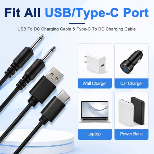 Image of ZORBES 2Pcs 2.5mm Jack Massager Charger Cable with USB-A & USB-C Port