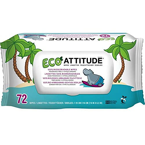 Toallitas eco para bebé Attitude 72 unidades