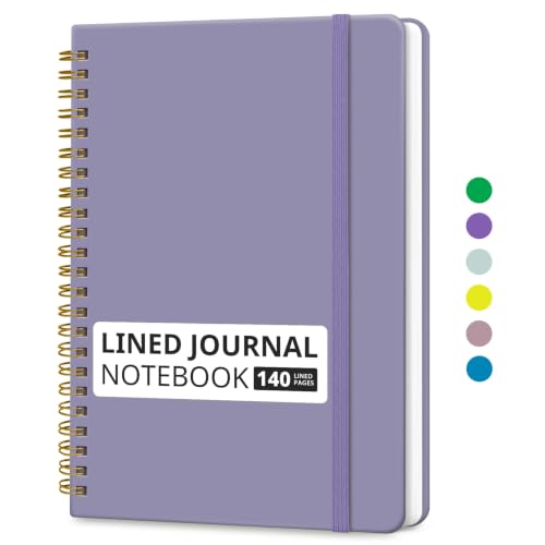 Image of Taja Lined Spiral Notebook for Work, 5.7 inchx7.9 inch Spiral Journal College Ruled