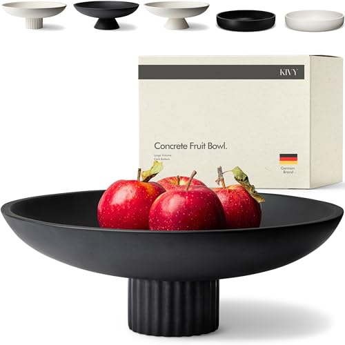 KIVY Concrete Fruit Bowl for Kitchen Counter - Large Decorative
