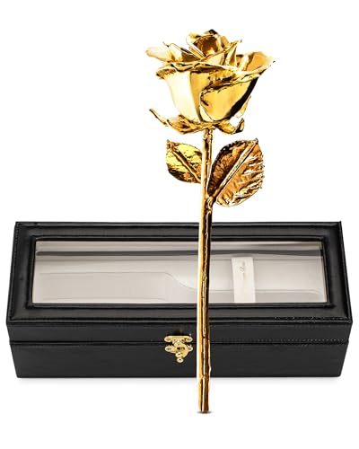 Forever Rose 24K Gold Dipped Real Rose Handmade in Bloom Box & Vase | Long Lasting Romantic Gift for Anniversary Valentines Day Mothers Day Birthday Wedding Wife Girlfriend product thumbnail 11