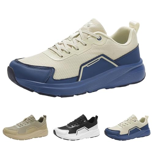 Zapatillas de correr para hombre, ligeras, transpirables, duraderas, antideslizantes, para caminar, fitness, deportes, viajes, para hombre, beige, 38 2/3 EU