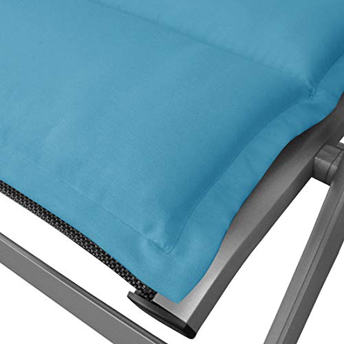 OUTLIV. Polsterauflage Klappsessel -Auflage Sitz- Rückenkissen 120x50x5 cm Hellblau Sitzauflage für Gartensessel und Gartenstuhl