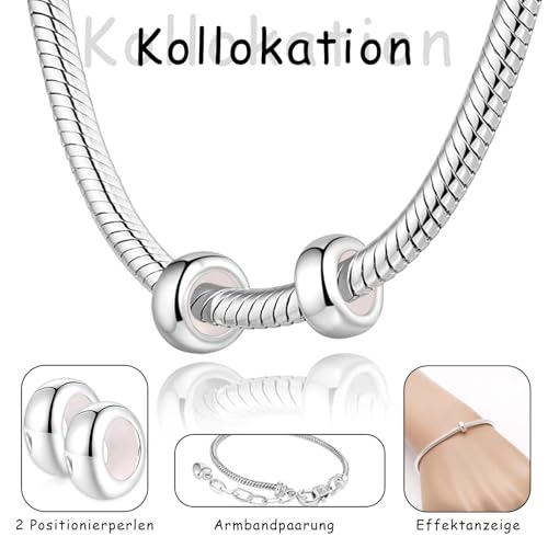 Crrynuo Charms Stopper 925 Sterling Silber, Spacer Charm Spacer Bead für Charm Bead Armband Anhänger
