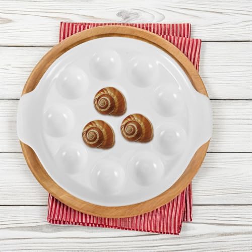 Assiette escargot céramique compartiments évitant les jus renversés