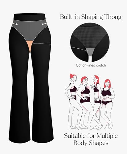 Popilush Dress Pants Women - Comfy Work Pants Flare High Waisted Stretchy Bootcut Wide Leg Trousers Business Casual Outfits3