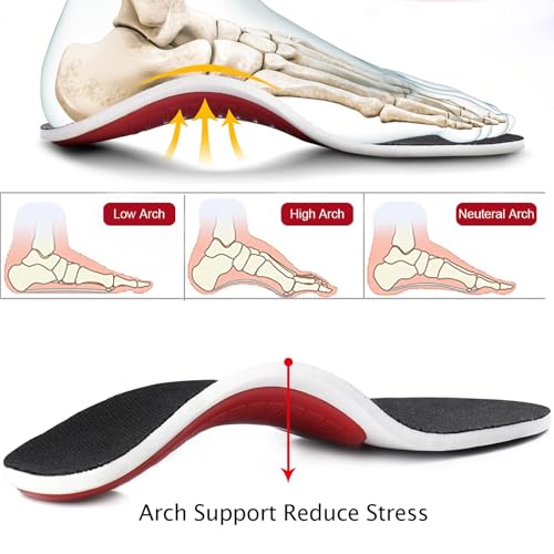 Image of Arch Support for Flat Feet Insole,Cuttable Flat Foot Correction Insoles,Relieves Arch Pain,Additional Comfort and Support with Enhanced Foot Stability,Shoe Insoles for Men & Women (Black, Size for 40-46)