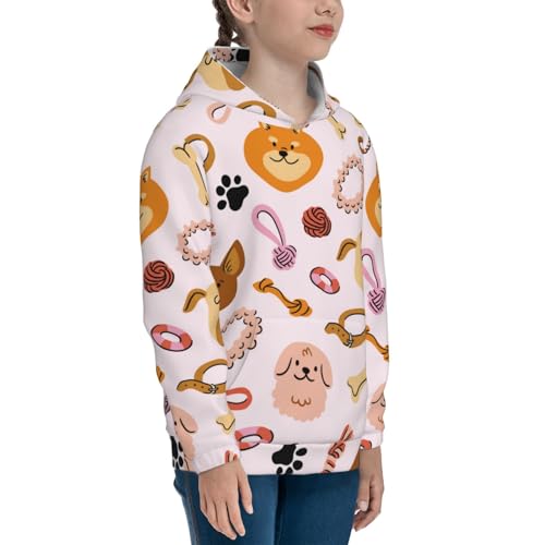 Cute Dog Kids Pullover Hoodies Boys Sweatshirts Girls Athletic Clothes with Pocket3