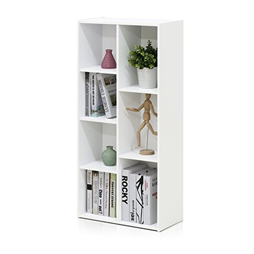 Furinno Luder Bookcase / Book / Storage , 7-Cube, White #TOP6